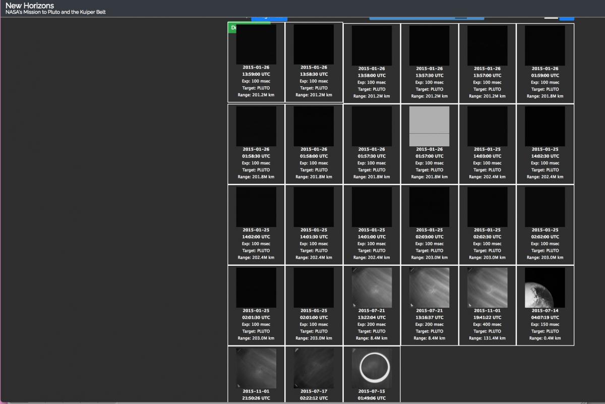 Pluto: gallery of raw data. Pluto: gallery of raw data.