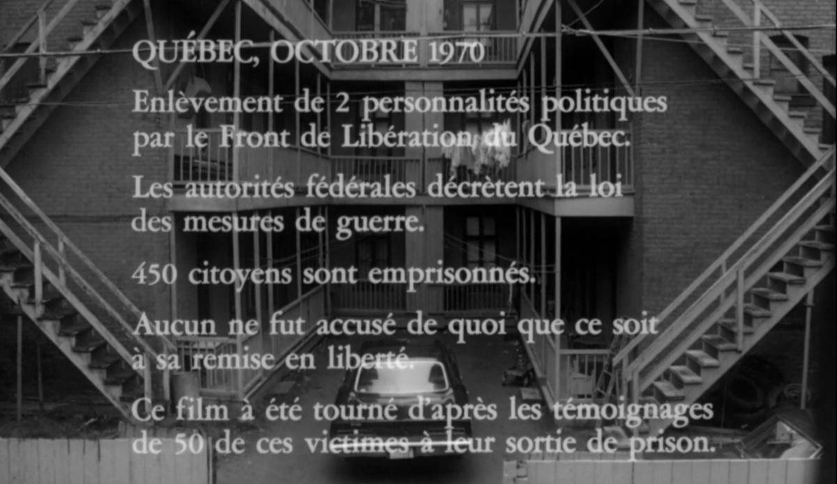 (21) Michel Brault, Orders, Canada, 1975 (21) Michel Brault, Orders, Canada, 1975