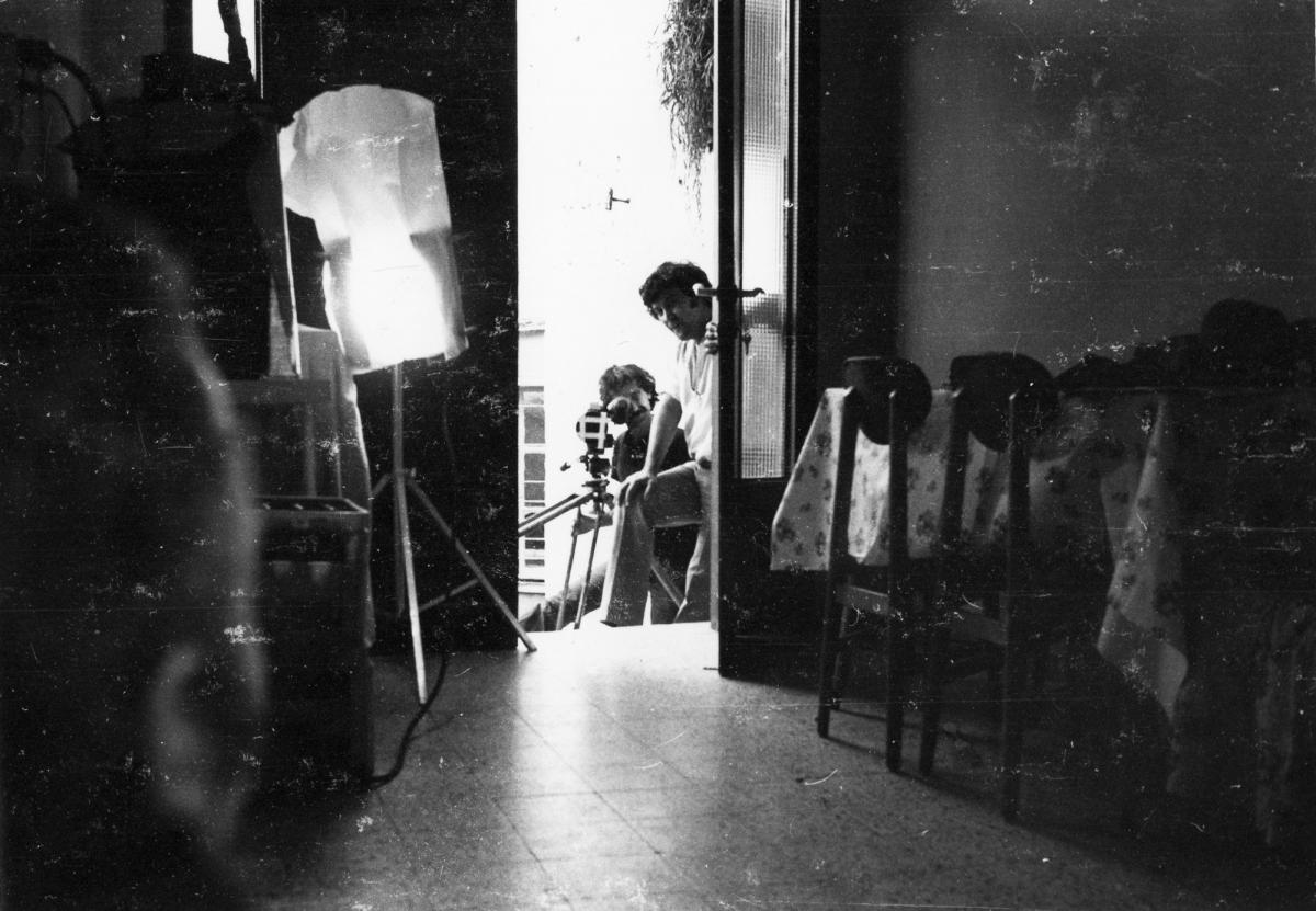 (2) Michel Khleifi et Ives Vandermeeren sur le tournage de La mémoire fertile (1980) (2) Michel Khleifi et Ives Vandermeeren sur le tournage de La mémoire fertile (1980)